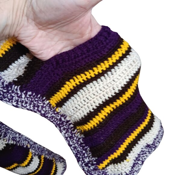 Medium Vtg 1970's Sweater Women's Handmade Striped Multicolor Open Front Knit - Picture 5 of 7